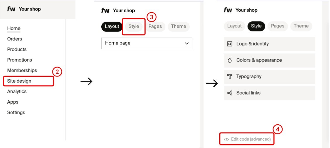 Echobrain access Fourthwall theme editor