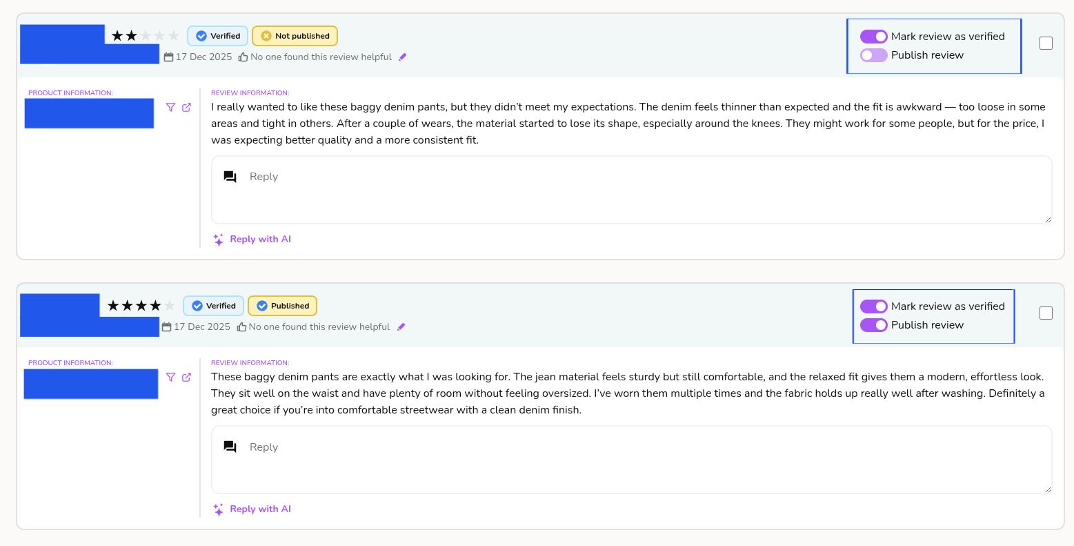 Auto publish toggle on
