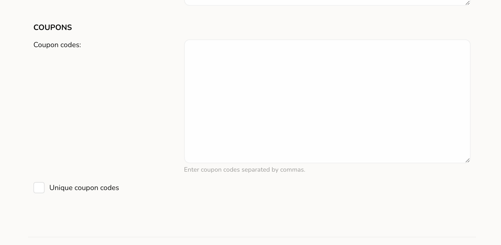 Echobrain coupon code settings