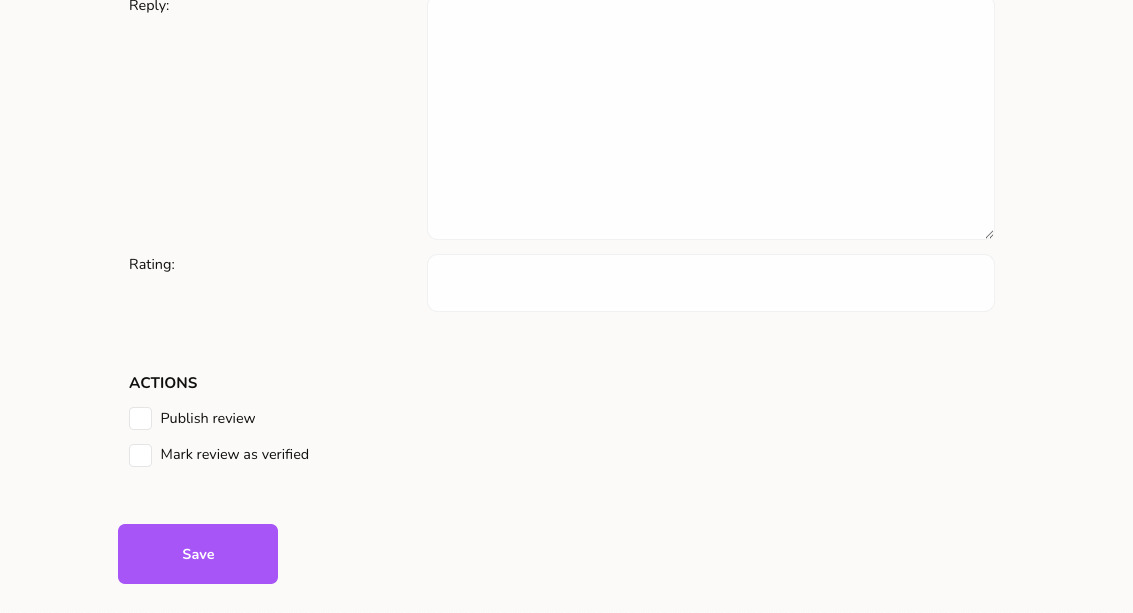 Echobrain form to create a review manually