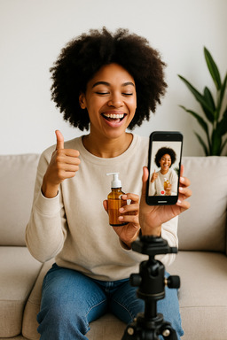 Influencer generating UGC