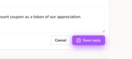 Save reply button