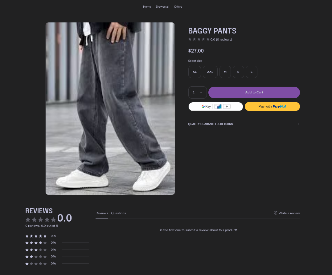 EchoBrain widget showing correctly on a product with the default template